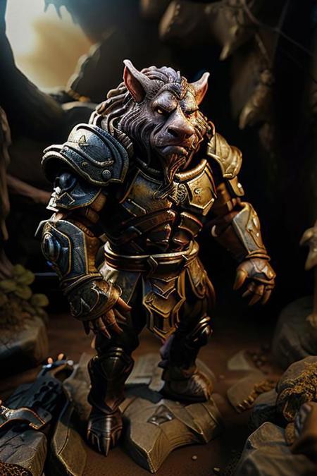 wereboar, ((plastic collectable action figure))
full body, high key lighting, 
backdrop is a cave entry, golden hours, 
solo focus, high quality skin texture, detailed clothing, whimsical composition, 8k