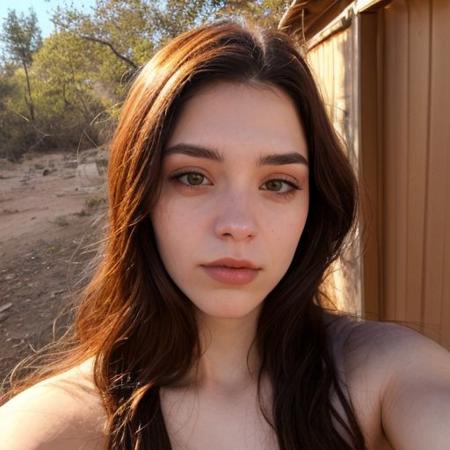 A selfie style photo of the last 25 year old woman from the last day of human kind on earth, extremely detailed