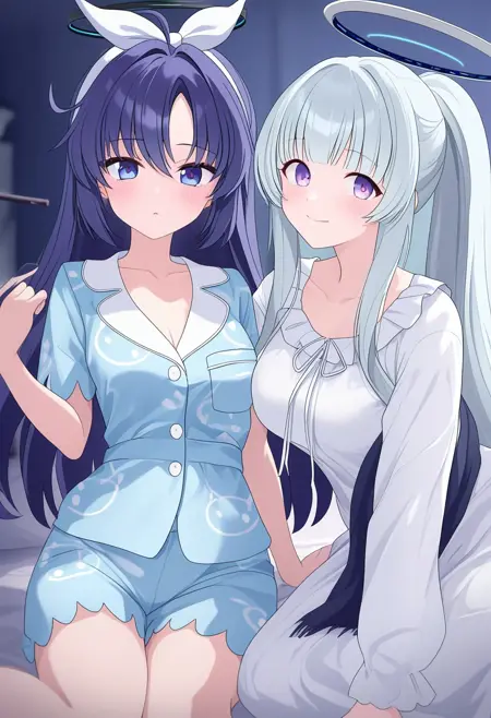 Yuuka and Noa (Pajamas)