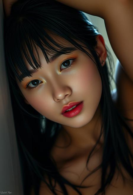 score_9, score_8_up, score_7_up, black hair, shiny skin, wet skin, eye contact, tilted angle, moody lighting, flouting, suggestive pose, perfect quality, (abstract:0.2) <lora:MythAnim3Style:0.9> MythAn1m3,  asian face, (Korean)(black eyes) (masterpiece:1.4), (best quality:1.2) <lora:RMSDXL_Enhance: 0@0, 4@5 > <lora:Add_more_details_pony: 0@0, 1@5 > <lora:hd_4k_ntc: 0@0, 1@5 > (Depth of field), masterpiece, high resolution, cinematic, (bright lighting), <lora:S1_Dramatic_Lighting_v2:0.15> <lora:g4n1m3XLP:0.8> <lora:d3t41l3dXLP:0.5> ,gorgeous:4,detailed <lora:surrealidescent_v1:3.14> <lora:flux dtmh:3.14> <lora:Hand v2:3.14>, cleavage, cameltoe, pussy juices, huge saggy breasts,
(score_9, score_8_up, score_7_up,high quality,highly detailed,Jabstyle,1girl,(braided pink ponytail,),short, hips,thighs,average breasts,t-shirt, Dolphin Shorts