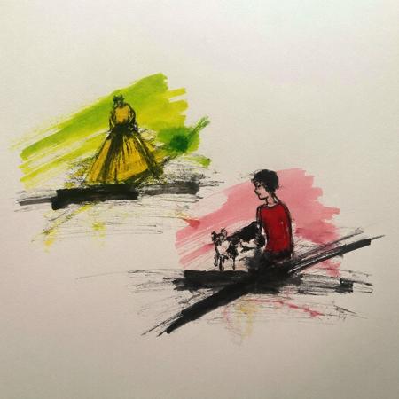 Stylized ink painting by Aysen Kocakabak V1