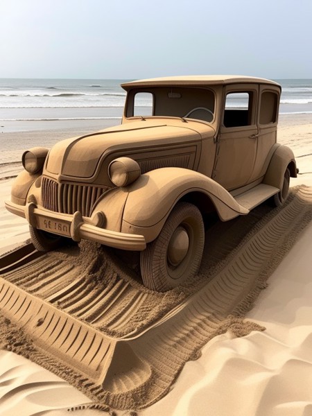 made of sand on the beach