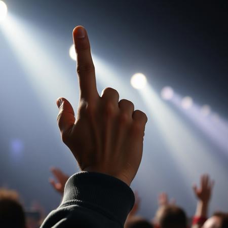 Momentum of middle finger up