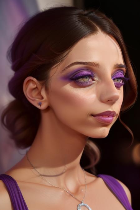 lora_sarafyan_girl,  <lora:lora_sarafyan_girl_01:1>, a woman with a purple dress and a necklace, violet eyeshadows, with symmetrical facial features, medium closeup,