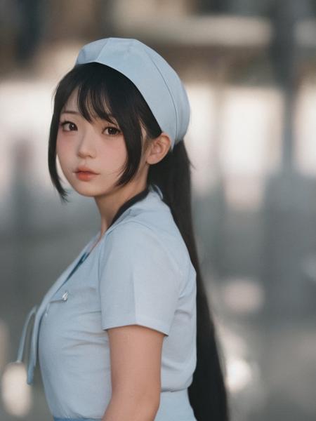 1girl,fat,nurse,nurse cap, soft light, rim light, beautiful shadow, low key, (photorealistic, raw photo:1.2), (natural skin texture, realistic eye and face details), hyperrealism, ultra high res, 4K, Best quality, masterpiece, in the dark , street,  <lora:xinbao_v6_dos:0.8>,