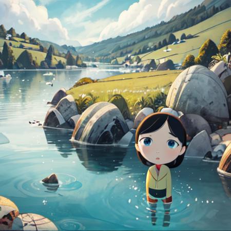 Song of the Sea a cartoon seal and a girl swimming in the ocean Saoirse Ben