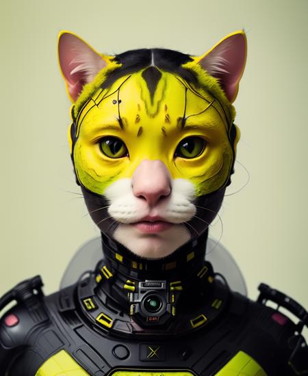 coulchat, raw candid cinema photography portrait, a woman cat, (photo in Floating islands:1.2) Central American Pigeon Blood Ruby Radium Real Life Super Hero self-acting lime green, by Nick Alm, ultra realistic textured skin, skin pores, hard focus, film grain, photographed with a Sony a7 III Mirrorless Camera, by photographer (yellow:1.2)  <lora:epiNoiseoffset_v2:0.7>  <lora:lora_coulchatV3:1>