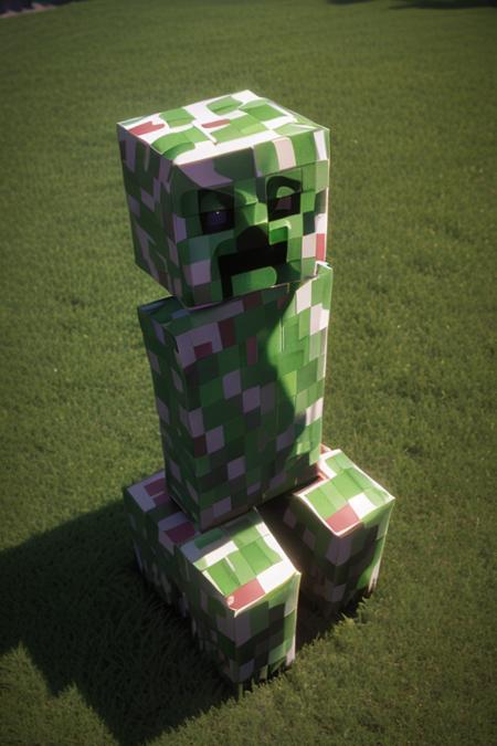 a photo of a minecraft creeper in real life in the, Stable Diffusion