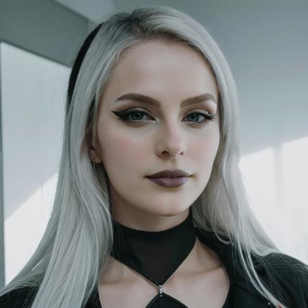 <lora:taylabarter_sd15_128_64_512_v1:1> portrait shot of taylabarter kinpatsucosplay, (white long hair:1.1), 1girl, face, goth makeup, black eyeliner, black lipstick,, professional, photography, excellent lighting, impeccable, precision, rich colors, deep shadows, clarity, high-resolution, razor-sharp, composition, light and shadow, timeless beauty, captivated, artistry, craftsmanship, elegance, sophistication, exquisite, details, atmosphere, balance, masterful, technique, expertly captured, stunning, visual impact, top-quality, compelling, professional-grade, aesthetics, flawless, remarkable, perfection, attention, dynamic, evocative, nuanced, depth, vibrancy, masterclass, breathtaking, awe-inspiring, high-definition, alluring, enchanting, texture, storytelling, mesmerizing, cinematic, elite, artistry.