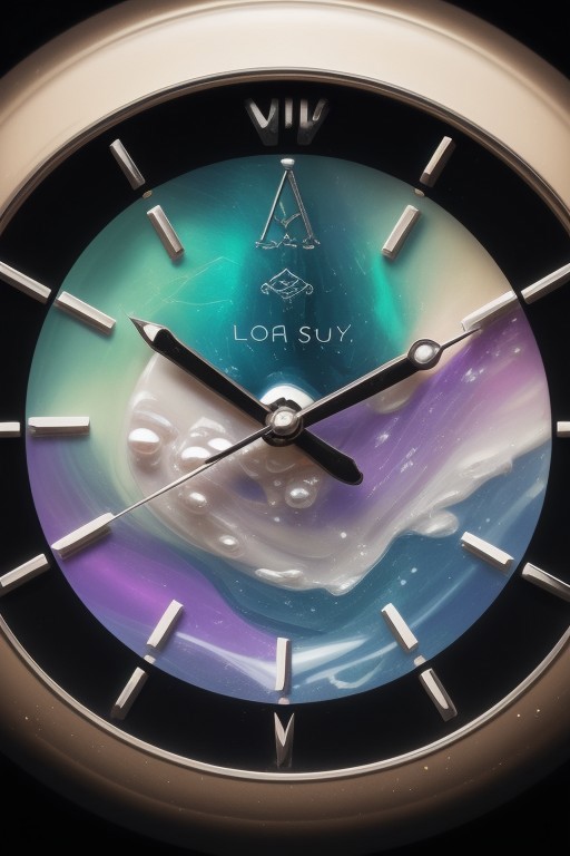 lazypos,aesthetic,extremely aesthetic,masterpiece,flowing,pool of liquid,overflowing,made of l1qu1dp34rl,metal,pearl,liquid pearl,pearlescent,pastel colors,rainbow,watch,no human,pocket watch,watch face,clock face,close up,macro photography,macro photo,liquid,filled,filled with liquid,liquid pouring from watch,oozing,<lora:liquidpearlXL_r1:1>,