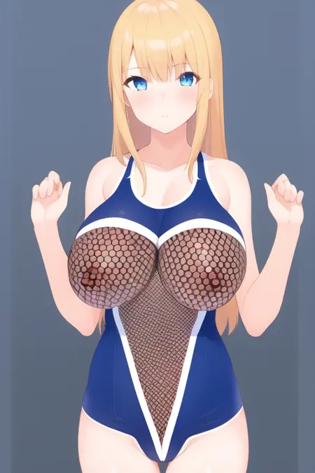 center fishnet open swimsuit