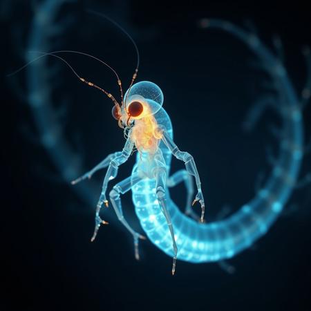 Masterpiece, a bioluminescence translucent Plasmodium/humanoid, 32k, 16k, 8k, cinematic art, masterpiece art,