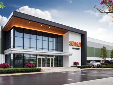 <lora:JJsFactory_XL2:1>,(Factory), building, (masterpiece),(high quality),  best quality, (realistic),  (full detail),scenery, outdoors, window, road, sky, street,traffic lamp,car, sidewalk, tree, flower, bush, truck, car park, canopy, door, window,perspective, cloud, high tech, logo,