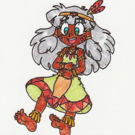 Aya, the playful little indigenous girl (Potateymateys jungle universe OC) V1