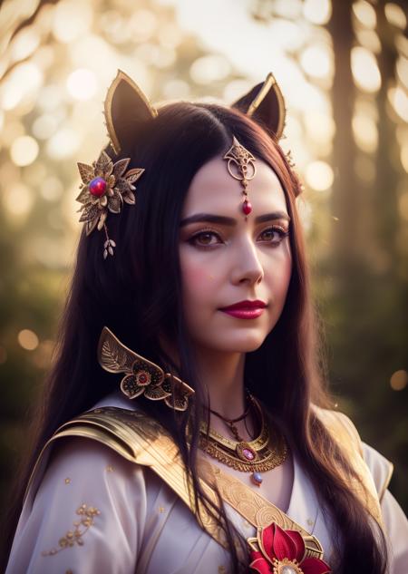 best quality, ultra-detailed, illustration, 1girl, black long hair, red eye, wolf ears, black mantle, fluffy collar, forest, moon, sketch, full body, highest quality, skin texture, intricate details, (cinematic lighting), RAW photo, 8k, (symmetry:1.1) (portrait of floral:1.05) a woman as a beautiful goddess, (assassins creed style:0.8), pink and gold and opal color scheme, beautiful intricate filegrid facepaint, intricate, elegant, highly detailed, digital painting, artstation, concept art, smooth, sharp focus, illustration, art by greg rutkowski and alphonse mucha, 8k, best quality,masterpiece,highres,1girl,blush,(seductive smile:0.8),star-shaped pupils,red china hanfu,hanfu,chinese clothes,hair ornament,necklace,jewelry,Beautiful face,upon_body,tyndall effect,photorealistic,dark studio,rim lighting,two tone lighting,(high detailed skin:1.2),8k uhd,dslr,soft lighting,high quality,volumetric lighting,candid,Photograph,high resolution,4k,8k,Bokeh,