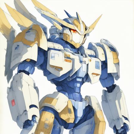 anime Artistic rendition of Mobile Suit Gundam, Mecha (GundamArt style:1) <lora:djzGundamArt:0.8)