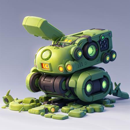 Green robot, simple background, soft light. <lora:cute robota_v1:0.7>