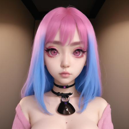 beautiful, absurdres, photo, instagram, tiktok, e-girl, japanese, pink hair, cosplayer, glossy, colored contacts, brown eyes, big eyes