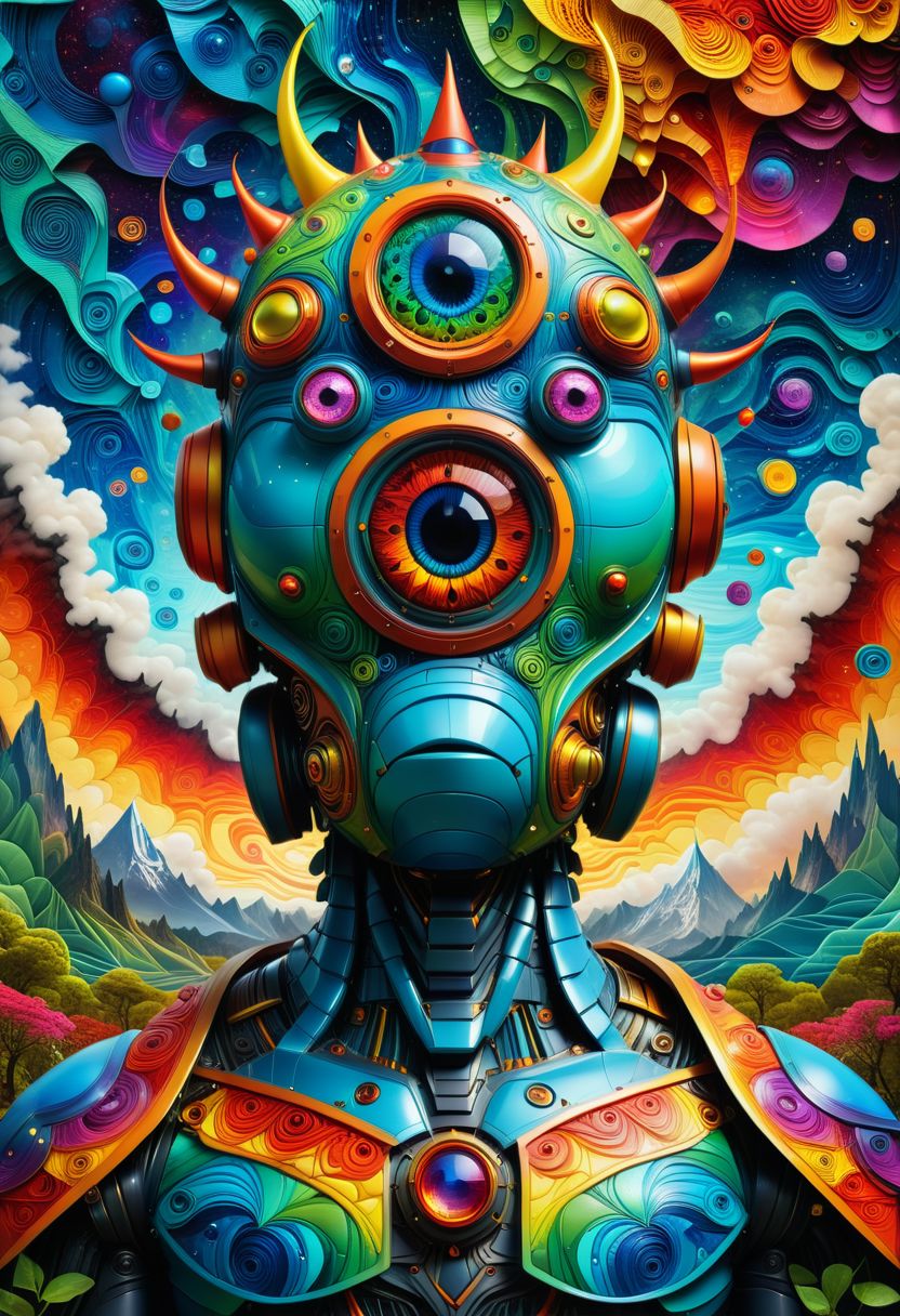 volcano crying tall robot colorful background,quilling|mosaic, psychedelic art, super-detailed geometric patterns, symmetrical design, lsd effect, weird art, artwork by matt rhodes, fine lines, moody, fantasy, art by andy kehoe
 official cgi unreal engine, high resolution, (((masterpiece))), high quality, high resolution, detail enhancement, (brilliant and bright-eyed),