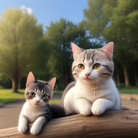 (Masterpiece:1.3), highest details, 
little dragon babies, lumbering, cute tiny cats, different fur colors,
hearts, love, lovely, cute, sweet, feeling well, cats mom is watching the scene, spring or summer scene, no humans, bright lighting, shadows, shaded patterns, colorful, centered focus, depth of field,
outdoors, sunny weather, blue sky,