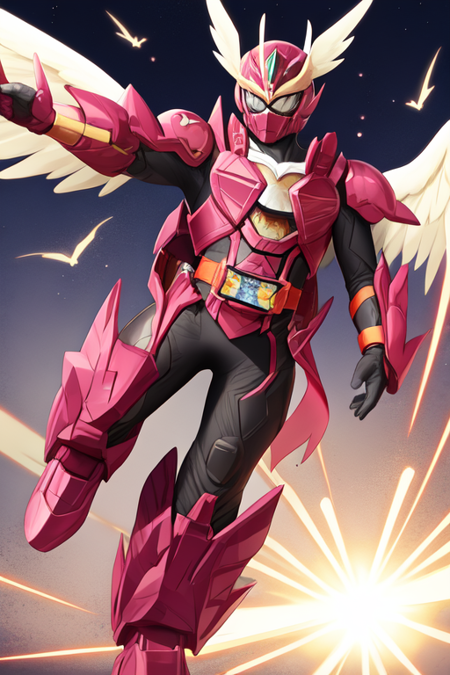 angel, pteranodon, angel wings,  helmet, tokusatsu, rider belt, solo