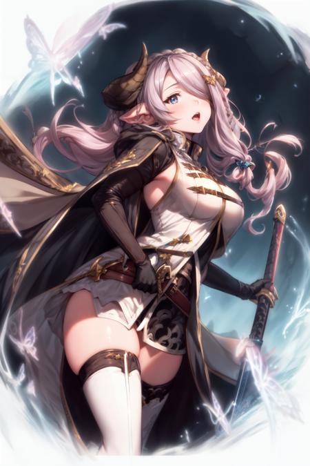 Standard, (ver1costume:1.4), 1girl, narmaya \(granblue fantasy\), draph,  <lyco:NarmayaLoCon:1.0>, <lora:add_detail:0.6>,  sword training , ((Establishing Shot, Over-The-Shoulder Shot, Split Diopter, dutch Angle Shot, Dutch Angle)),