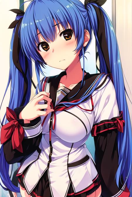 kotohaokihara, <lyco:kotohaokihara-lyco-nochekaiser:1>,
kotoha okihara, long hair, ribbon, twintails, (brown eyes:1.5), very long hair, blue hair,
BREAK skirt, thighhighs, school uniform, black thighhighs, zettai ryouiki, bridal garter,
BREAK looking at viewer,
BREAK indoors, classroom,
BREAK <lyco:GoodHands-beta2:1>, (masterpiece:1.2), best quality, high resolution, unity 8k wallpaper, (illustration:0.8), (beautiful detailed eyes:1.6), extremely detailed face, perfect lighting, extremely detailed CG, (perfect hands, perfect anatomy),