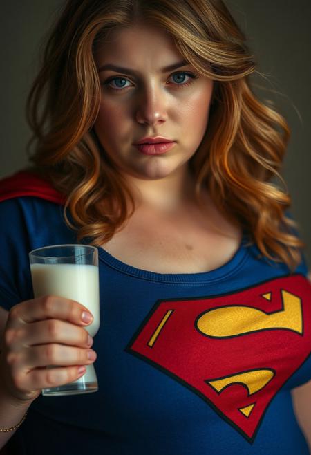 realistic portrait not so pretty supergirl overweight
milking nipples detail close shot