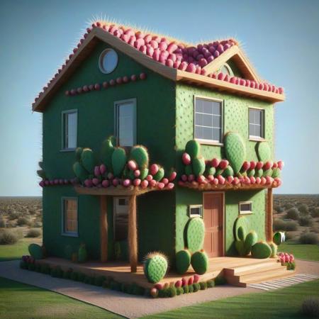 House, tiny house,  tech  <lora:Prickly Pear Style v1:1>, Prickly Pear Style,