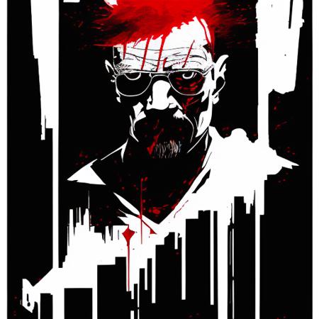 Walter white, black and red color scheme, sinCity_iamYork