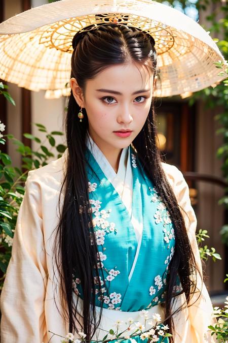 masterpiece, best quality, 1girl, aqua eyes, black hair, closed mouth, multicolored background, looking at viewer, outdoors, solo, upper body, alluring, clean, beautiful face, pure face, pale skin, sexy pose,((hanfu)), hair bun, ((perfect female figure)), mature female, milf, narrow waist, chinese deity, seductive, highly detailed,best quality, masterpiece, highres, original, extremely detailed 8K, wallpaper, masterpiece, best quality, illustration, beautifully detailed eyes, cinematic lighting, earrings, jewelry,