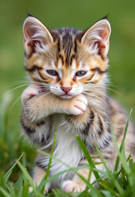 cute little baby kitty hug