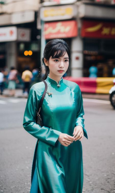 saigon  madamnhu aodai solo white gloves