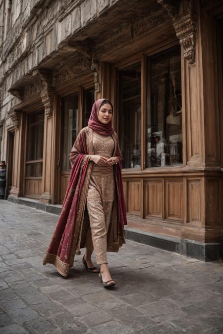 wide angle cinematic captivating photo, front side view, beautiful pakistani hijabi bride woman walking along gravel pathway towards (villa:1.3), <lora:villa:0.5>, country manor, house, windows, roof, grand doorway entrance, granite pillers, england, london, luxury, exquisite, posh, detailed ornate embroidered bright blue clothes, gold jewellery, smile, teeth, <lora:Bridal_Lehnga_By_Stable_Yogi:0.7> 00red00bridal00legnga, 1girl, solo, lifting skirt,<lora:sps2:0.6> supershorty, masterpiece, best quality, absurdres, highres, 4k, intricate details, highly detailed, <lora:add_detail:0.6>, wedding reception, beautiful composition, 
 <lora:left side position,:1> lside, left side,, RAW photo, 8k uhd, dslr, soft lighting, high quality, film grain, Fujifilm XT3