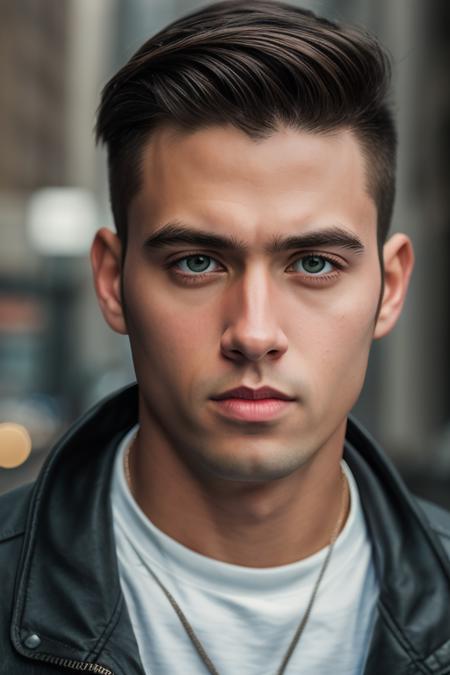 RAW photo, a realistic photograph of man sc_joey looking at viewer, 8k uhd, dslr, soft lighting, high quality, film grain, Fujifilm XT3, <lora:SC_Joey-v1:1>, full face, (masterpiece, best quality:1.5)