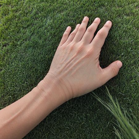 (best quality, masterpiece),  <lora:touch_grass:0.8> touch_grass, outdoor, hand, grass, 5 fingers