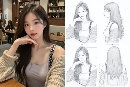 Kontext Three-view sketch