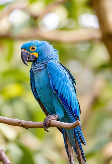 Blue Parrot sitting on a branch