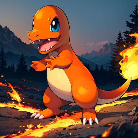 Charmander_Pokemon, flame-tipped tail, pokemon_\(creature\),