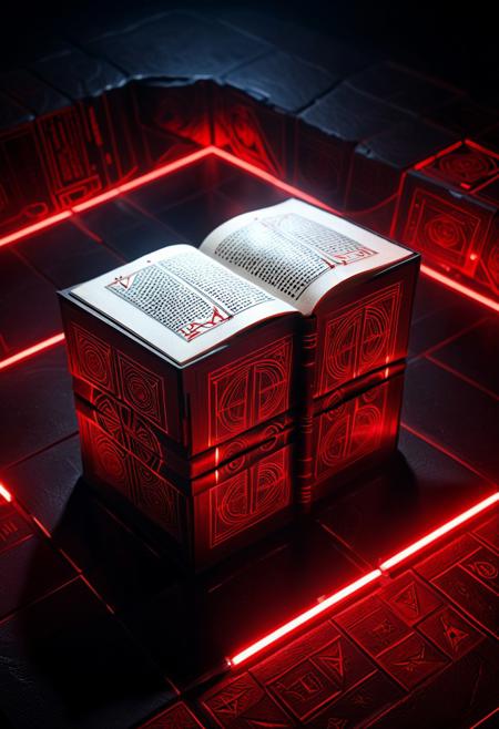 score_9, score_8_up, score_7_up, score_6_up, score_5_up, score_4_up, (absurdres, best quality, masterpiece:1.4), illustration, photorealistic, cinematic lighting, dynamic angle, perfect composition, holographic Sith teachings, ancient Sith texts, Sith holocron, red and black tones, legacy of the dark side, oppressive silence, infinite knowledge, cold glow, mysterious presence
