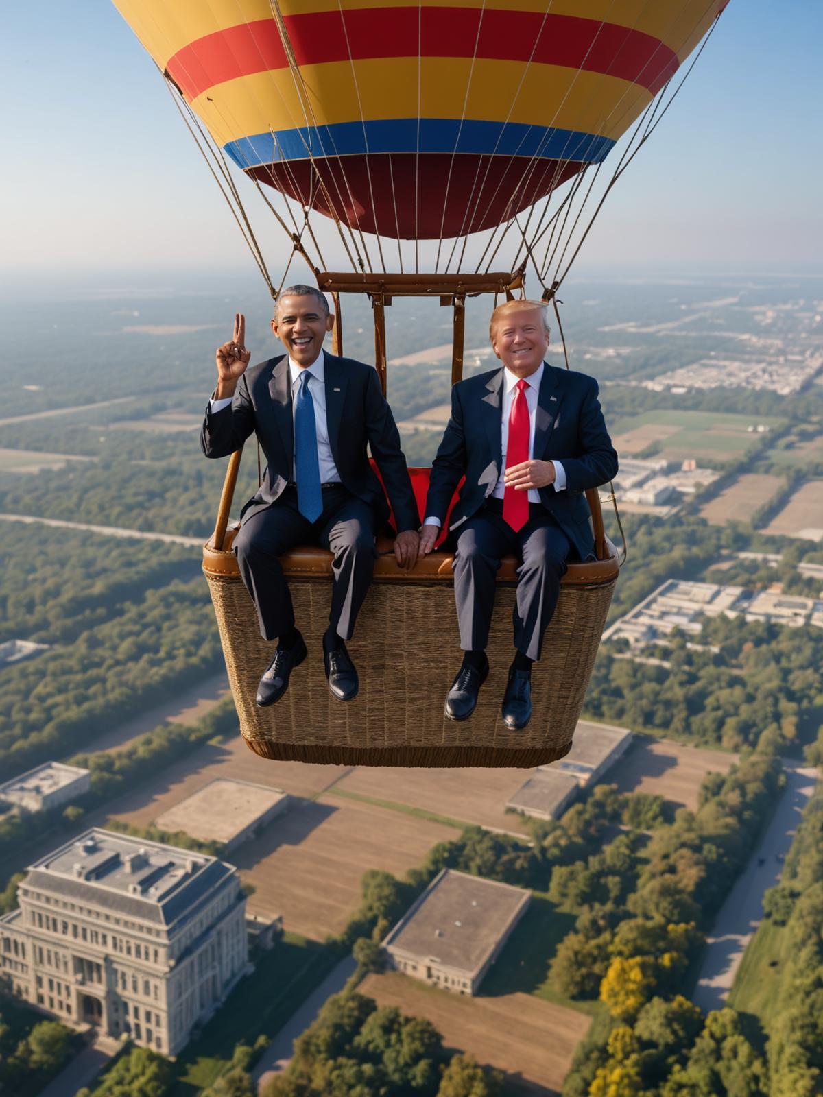 Two Presidents Ride a Hot Air Balloon Together