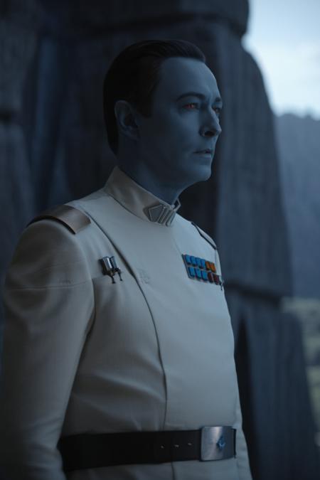 cinematic film still thrawn twisting at cliffside hideaway <lora:Grand_Admiral_Thrawn_XL:0.8> . shallow depth of field, vignette, highly detailed, high budget Hollywood movie by baz luhrmann, bokeh, cinemascope, moody, epic, gorgeous, film grain, grainy