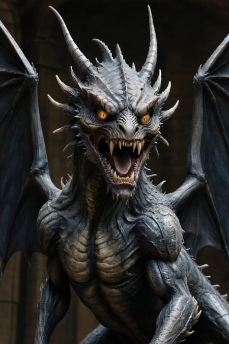 by William Blake, jabberwocky, large and fearsome creature, dragon like appearance, jagged and sharp features, slithers, eerie grace, dark mottled hues, vorpal claws and teeth, wings,tail, mythical fantastical realm (technological, neoclassical art:1.2), Macro Photography, macro photograph, close-up, macro 100mm, macro photography, (masterpiece, intricate details:1.2) <lora:XL-Loras\xl_more_art-full_v1:0.5><lora:XL-Loras\add-detail-xl:1.0><lora:XL-Loras\NicolaSamori:0.5><lora:XL-Loras\looking_at_viewer:2><lora:XL-Loras\RMSDXL_Creative:2>