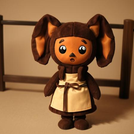 brown plush toy, animal (big round ears:1.3), masterpiece, best quality, dslr, intricate details,  <lora:Cheburashka:0.55>, samurai dress