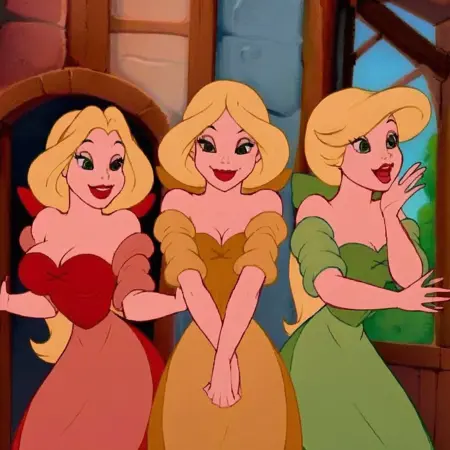 Bimbettes/Triplets - Beauty and the Beast