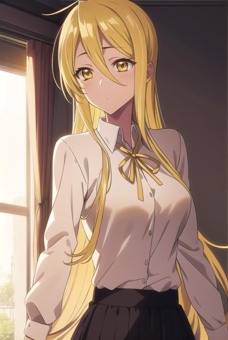 shizukamarikawa, <lyco:shizukamarikawa-LYCORIStest:1>,
shizuka marikawa, long hair, blonde hair, very long hair, low-tied long hair, (yellow eyes:1.5), hair between eyes,
BREAK skirt, shirt, long sleeves, ribbon, white shirt,
BREAK looking at viewer,
BREAK indoors, classroom,
BREAK <lora:GoodHands-vanilla:1>, (masterpiece:1.2), best quality, high resolution, unity 8k wallpaper, (illustration:0.8), (beautiful detailed eyes:1.6), extremely detailed face, perfect lighting, extremely detailed CG, (perfect hands, perfect anatomy),