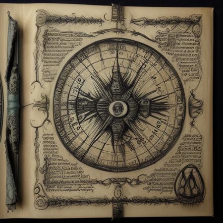 end of the world, Necronomicon Sketch, VoynichManuscript <lora:Necronomicon-10:0.5> <lora:VoynichManuscript:0.5>