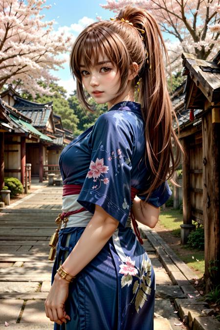 (masterpiece, best quality:1.3)
<lora:epi_noiseoffset2:1> <lora:add_detail:0.7>  <lora:KasumiDOA:0.8>
KasumiDOA, 1girl, solo, long hair, yukata, japan, cherry blossoms, hair ornament