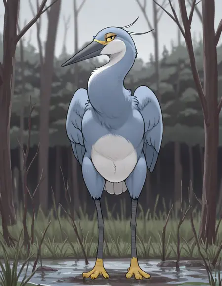 Remus, the Heron [Fidchellvore Character] - [Illustrious/NAI]