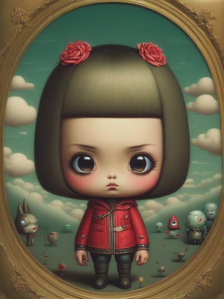 <lyco:MarkRyden:1.0> akira in the style of mark ryden pop surrealism